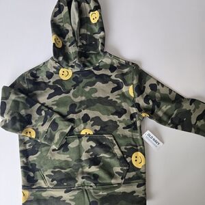 Old Navy Kids Camouflage Hoodie with Yellow Smiley Faces